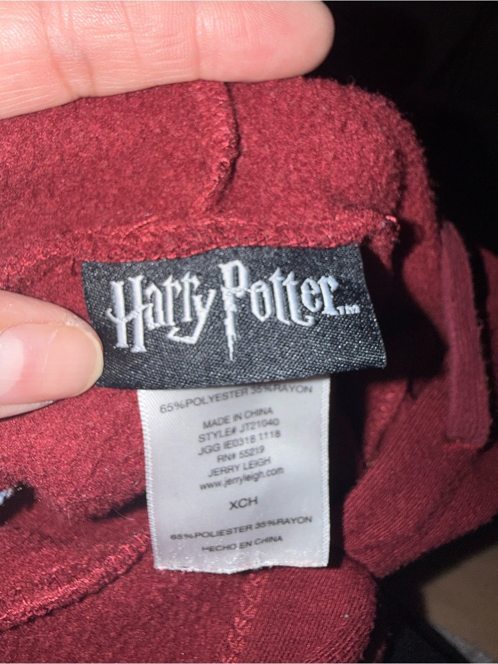 Harry Potter Burgundy Hoodie